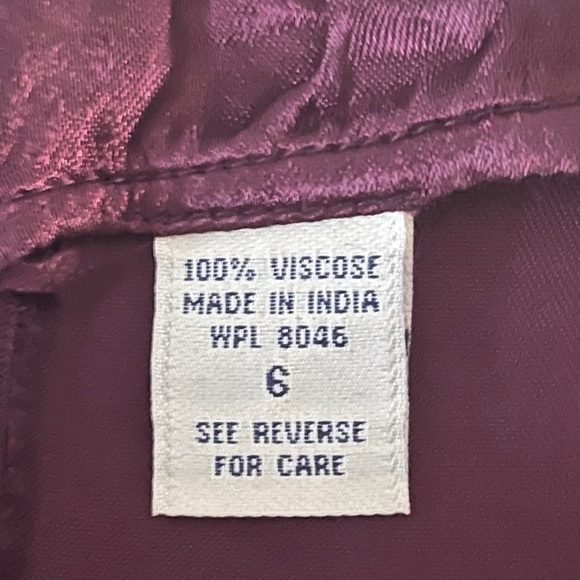 Aeropostale Sleeveless Adjustable Strap Silky Slip Dress - Burgundy & Gold‍﻿﻿﻿﻿﻿ - Picture 6 of 6